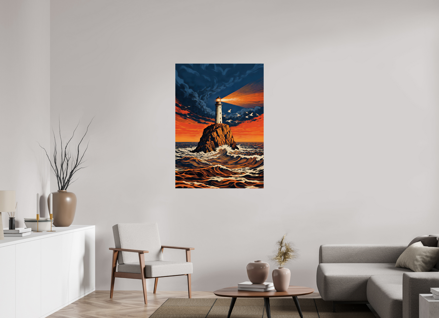 ISO A0 (84,1 x 118,9 cm), Photo Print On Fuji Crystal DP II Lighthouse Sunset
