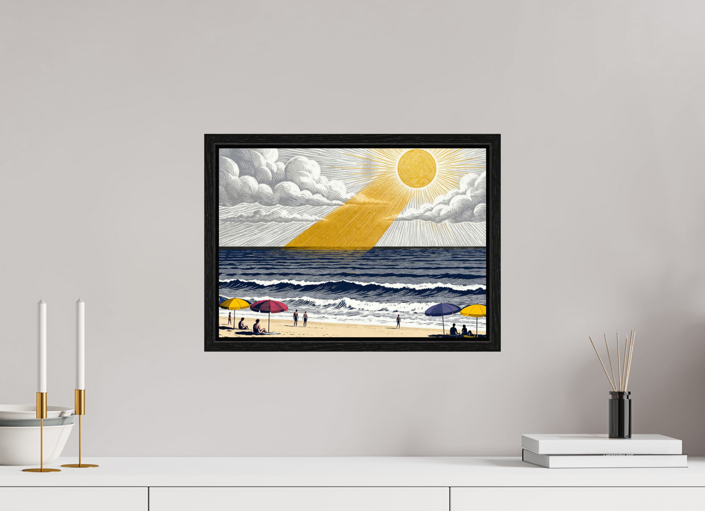 ISO A3 (42 x 29,7 cm), Floater Frame ✓ COPIE_Sunlit Waves
