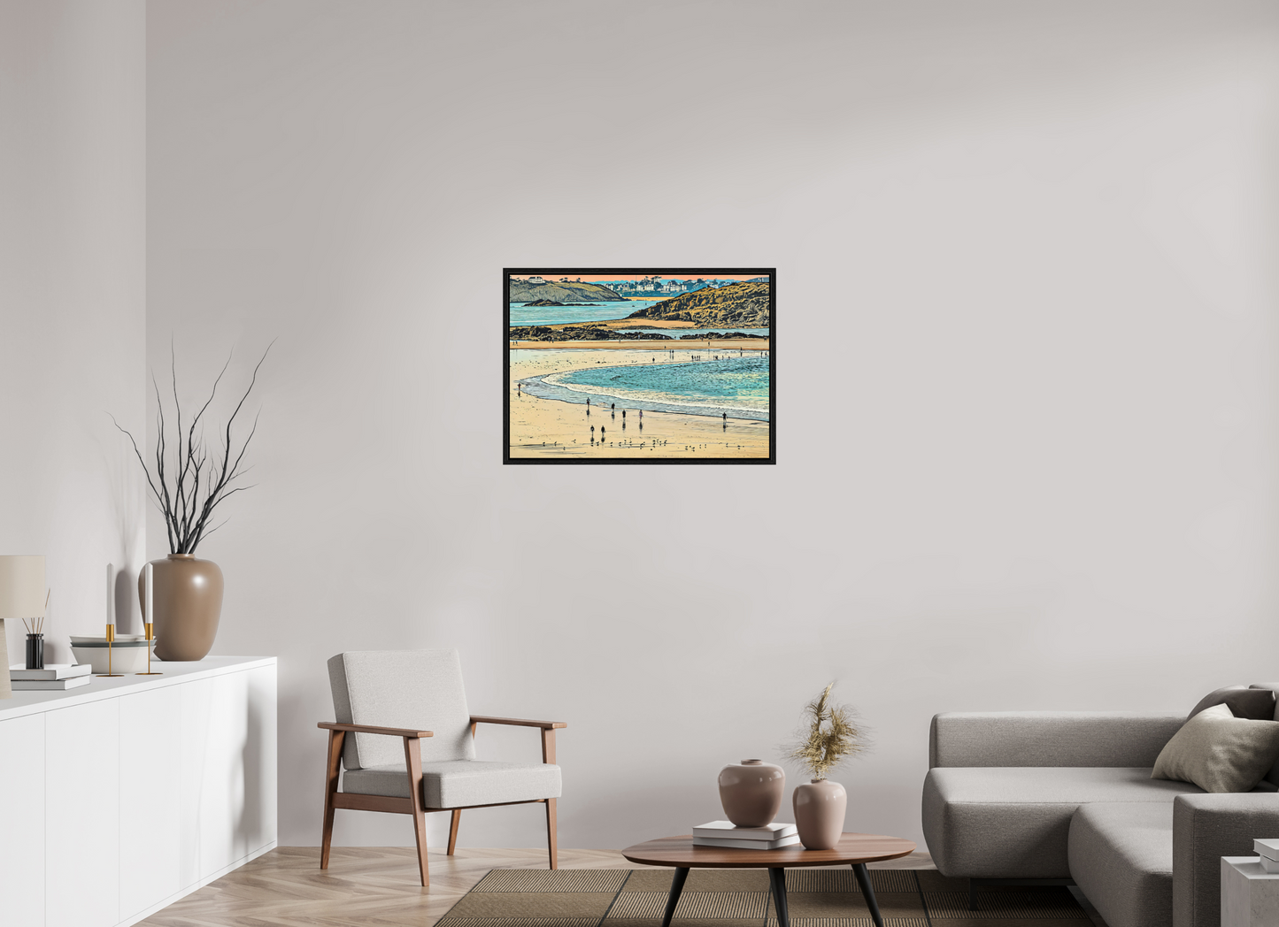 ISO A1 (84,1 x 59,4 cm), Floater Frame Beach at Dusk Shoreline Walkers