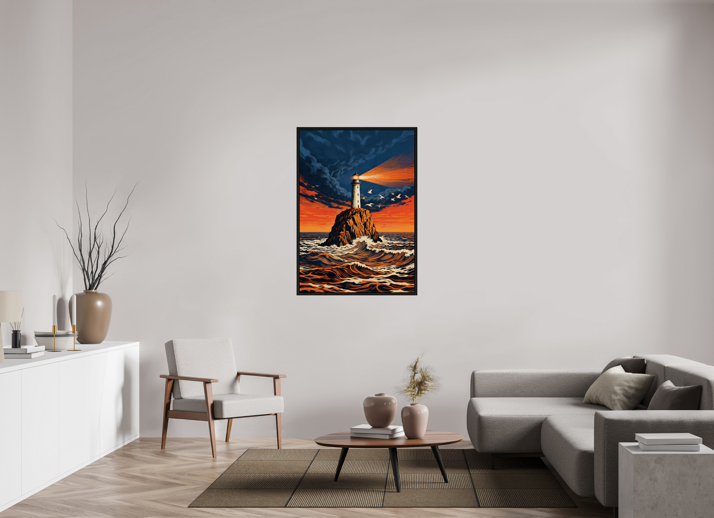 ISO A0 (84,1 x 118,9 cm), Floater Frame Lighthouse Sunset