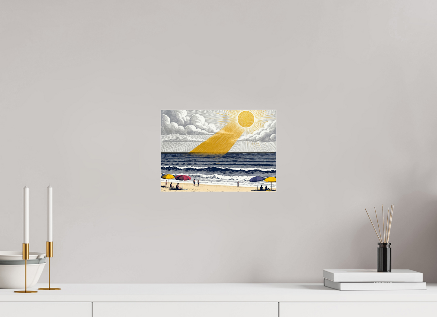 ISO A4 (29,7 x 21 cm), Photo Print Under Acrylic Glass ✓ COPIE_Sunlit Waves