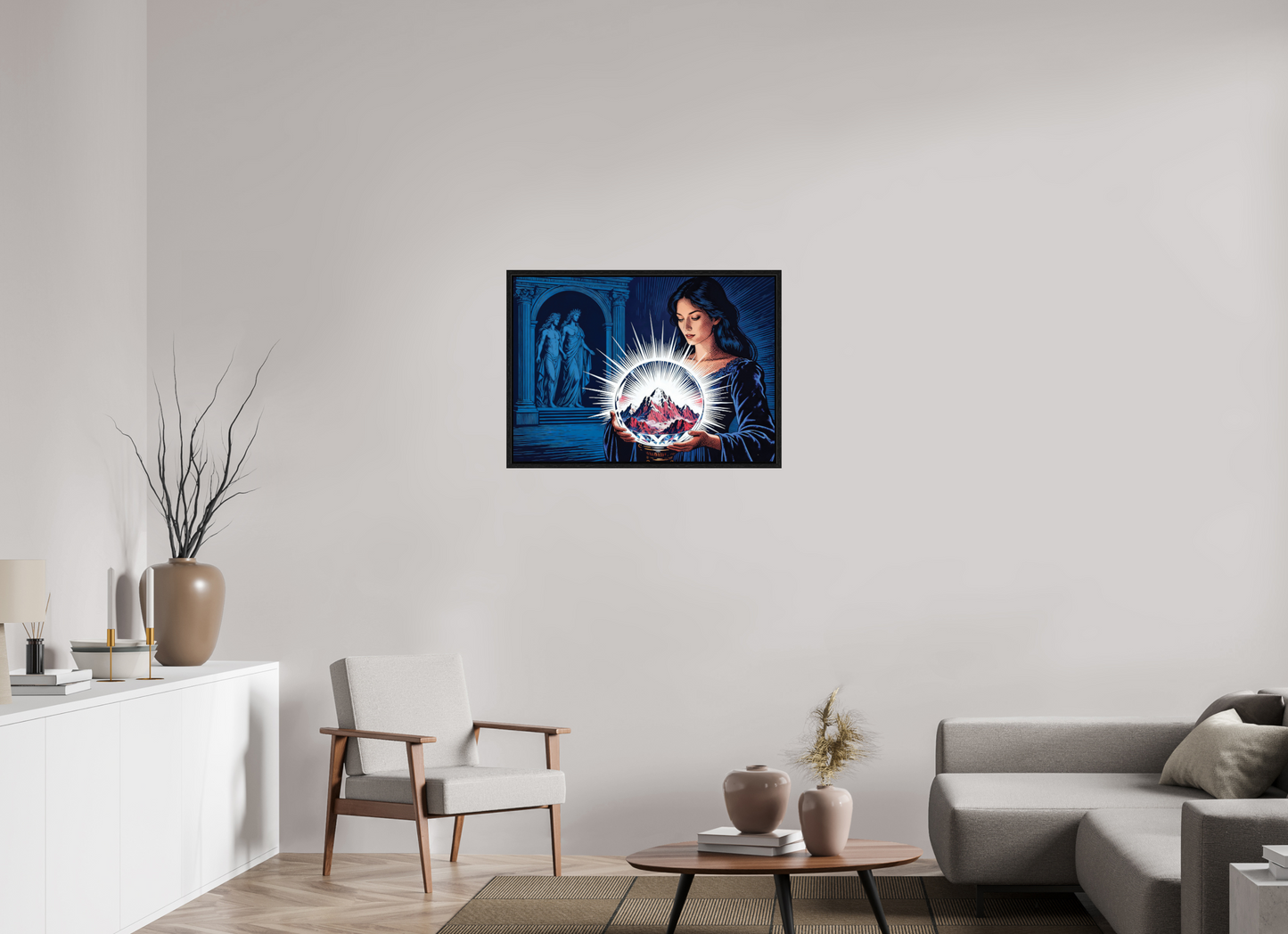 ISO A1 (84,1 x 59,4 cm), Floater Frame Circé, crystal Mountain ✓