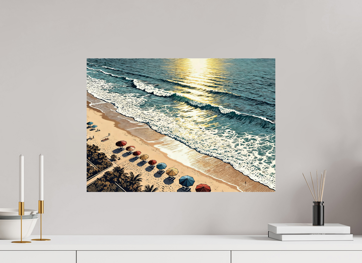 ISO A2 (59,4 x 42 cm), Photo Print On Fuji Crystal DP II Sunny Vintage Beach ✓