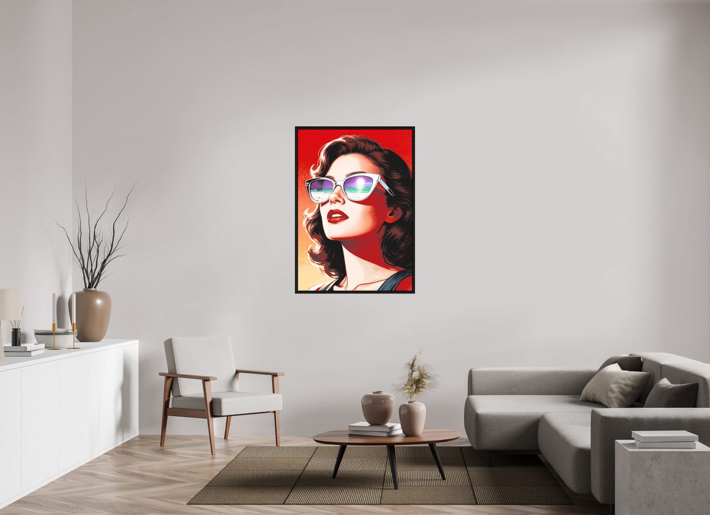 ISO A0 (84,1 x 118,9 cm), Floater Frame Women's Pop Art Sunglasses