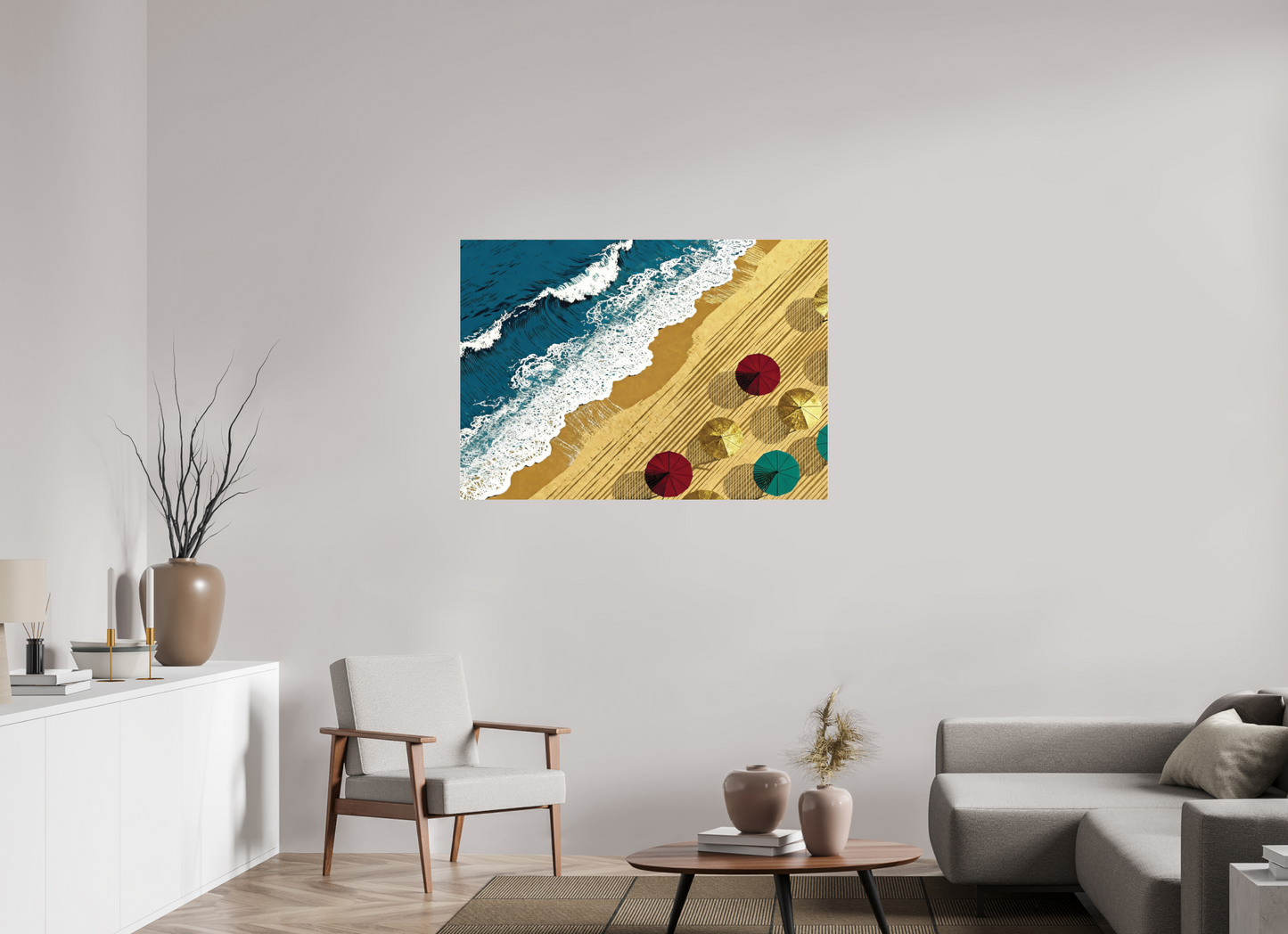 ISO A0 (118,9 x 84,1 cm), Photo Print Under Acrylic Glass Plage Océan Vintage ✓