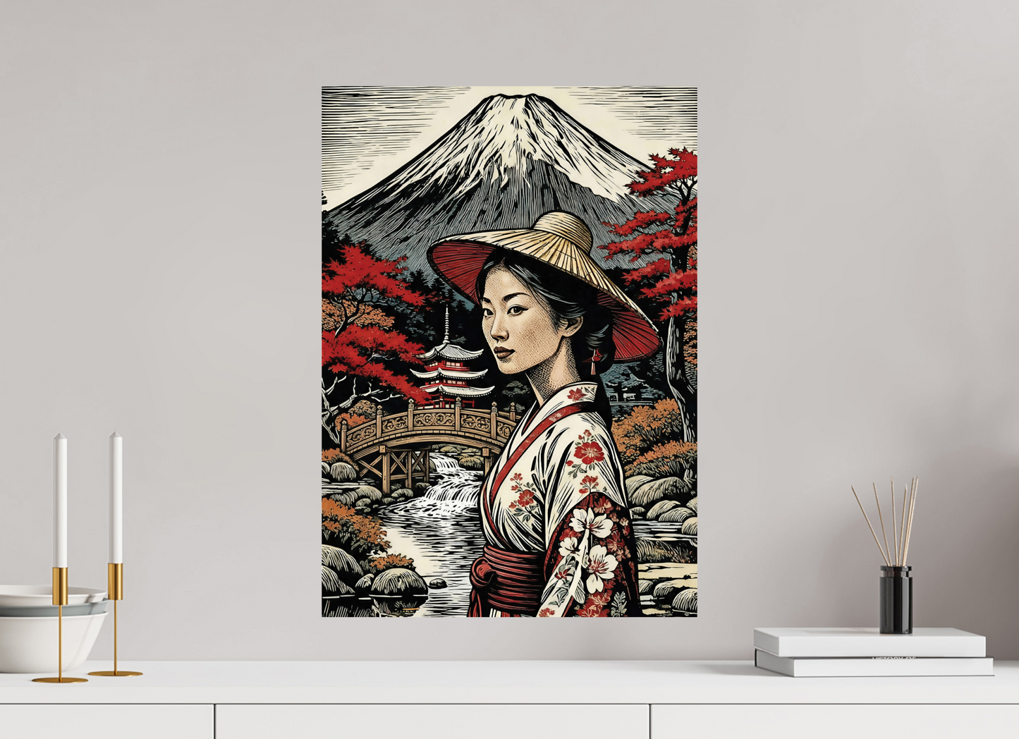 ISO A2 (42 x 59,4 cm), Photo Print On Fuji Crystal DP II Geisha kimono, Autumn Parc ✓