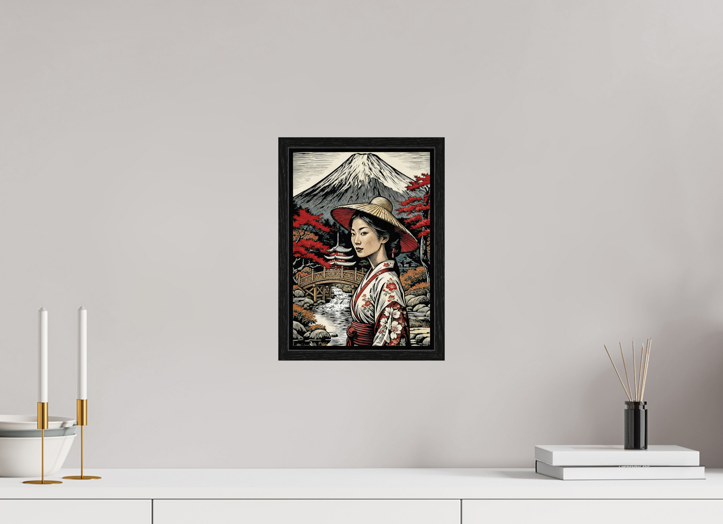 ISO A4 (21 x 29,7 cm), Floater Frame Geisha kimono, Autumn Parc ✓