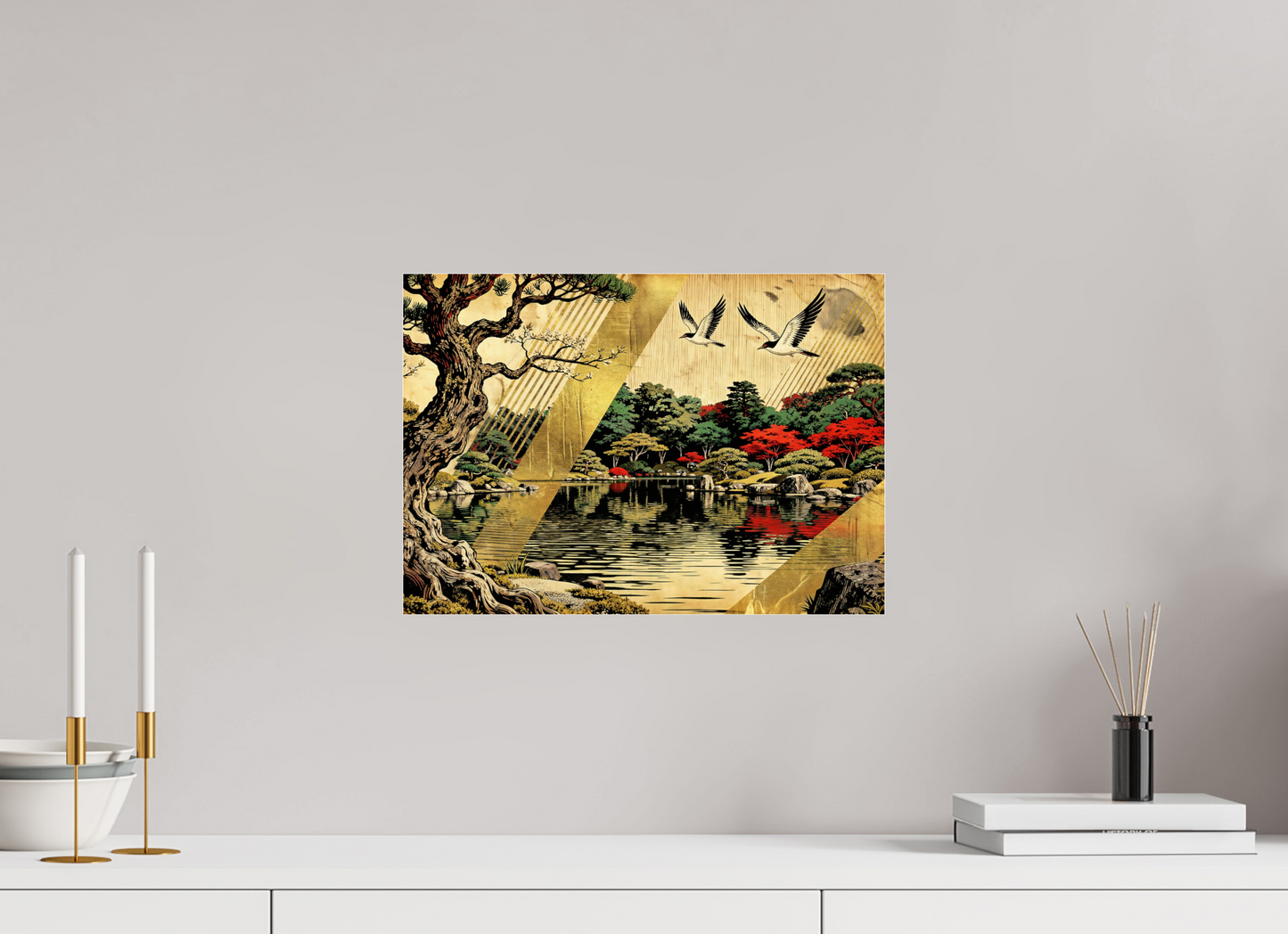 ISO A3 (42 x 29,7 cm), Photo Print Under Acrylic Glass Oriental Zen Park in Autumn ✓