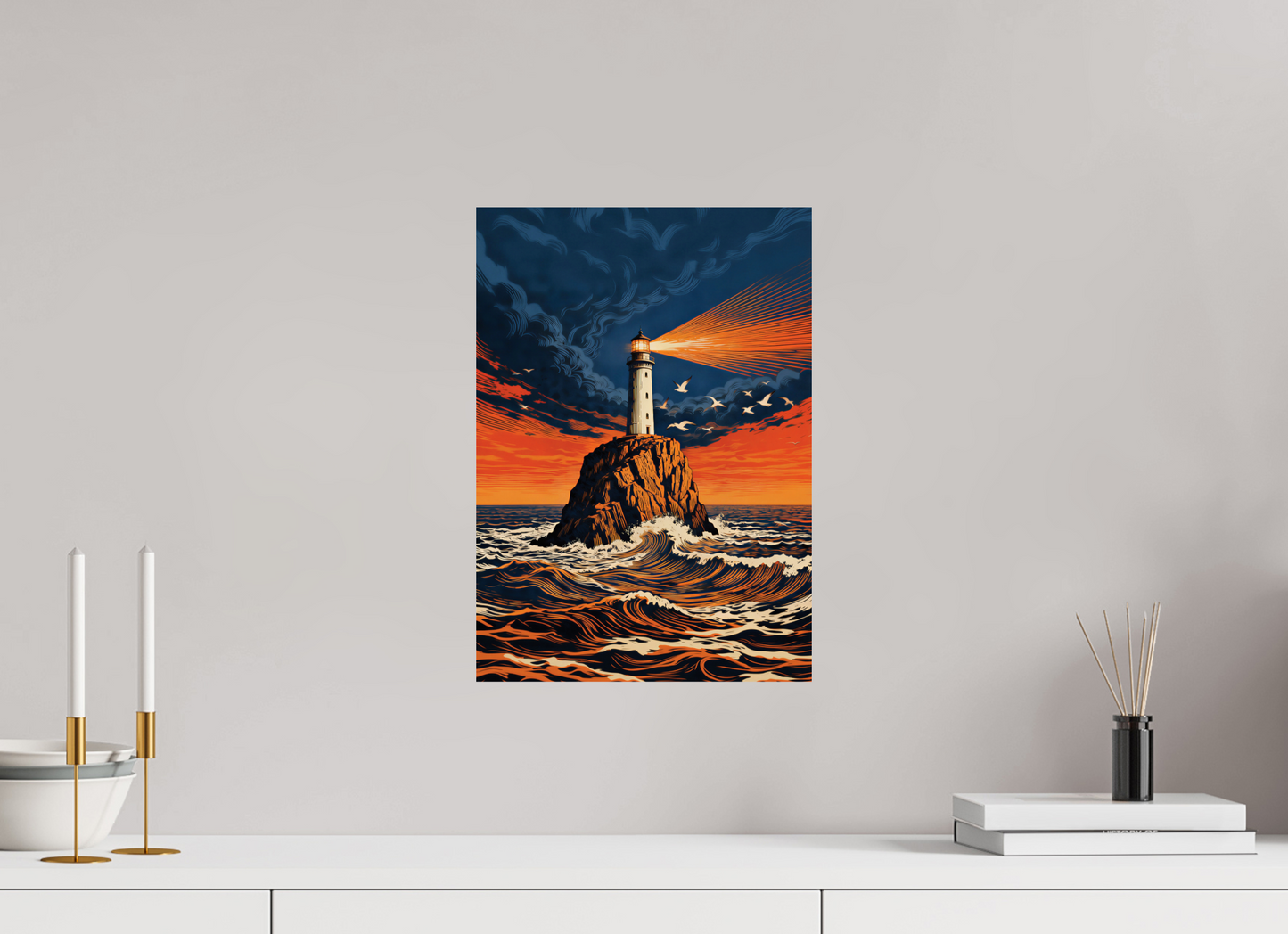 ISO A3 (29,7 x 42 cm), Photo Print On Fuji Crystal DP II Lighthouse Sunset