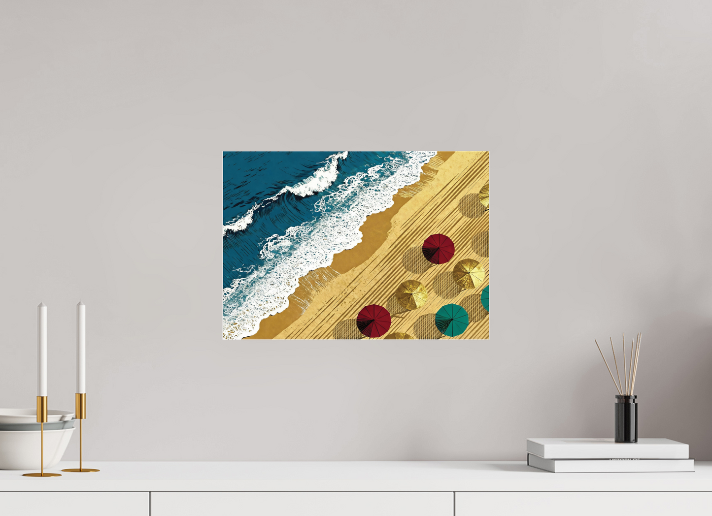 ISO A3 (42 x 29,7 cm), Photo Print Under Acrylic Glass Plage Océan Vintage ✓