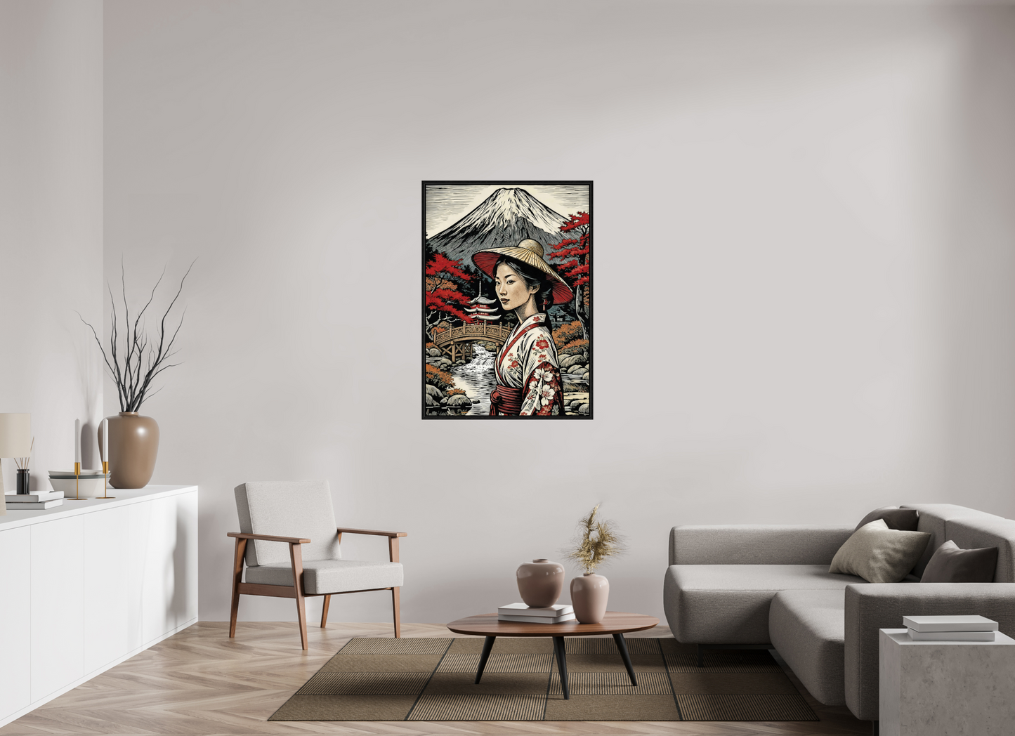ISO A0 (84,1 x 118,9 cm), Floater Frame Geisha kimono, Autumn Parc ✓