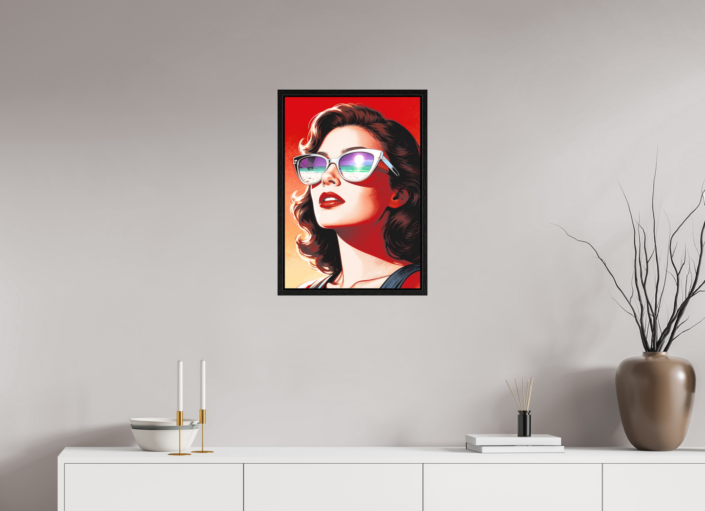 ISO A2 (42 x 59,4 cm), Floater Frame Women's Pop Art Sunglasses
