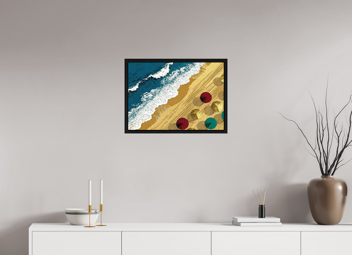 ISO A2 (59,4 x 42 cm), Floater Frame Plage Océan Vintage ✓