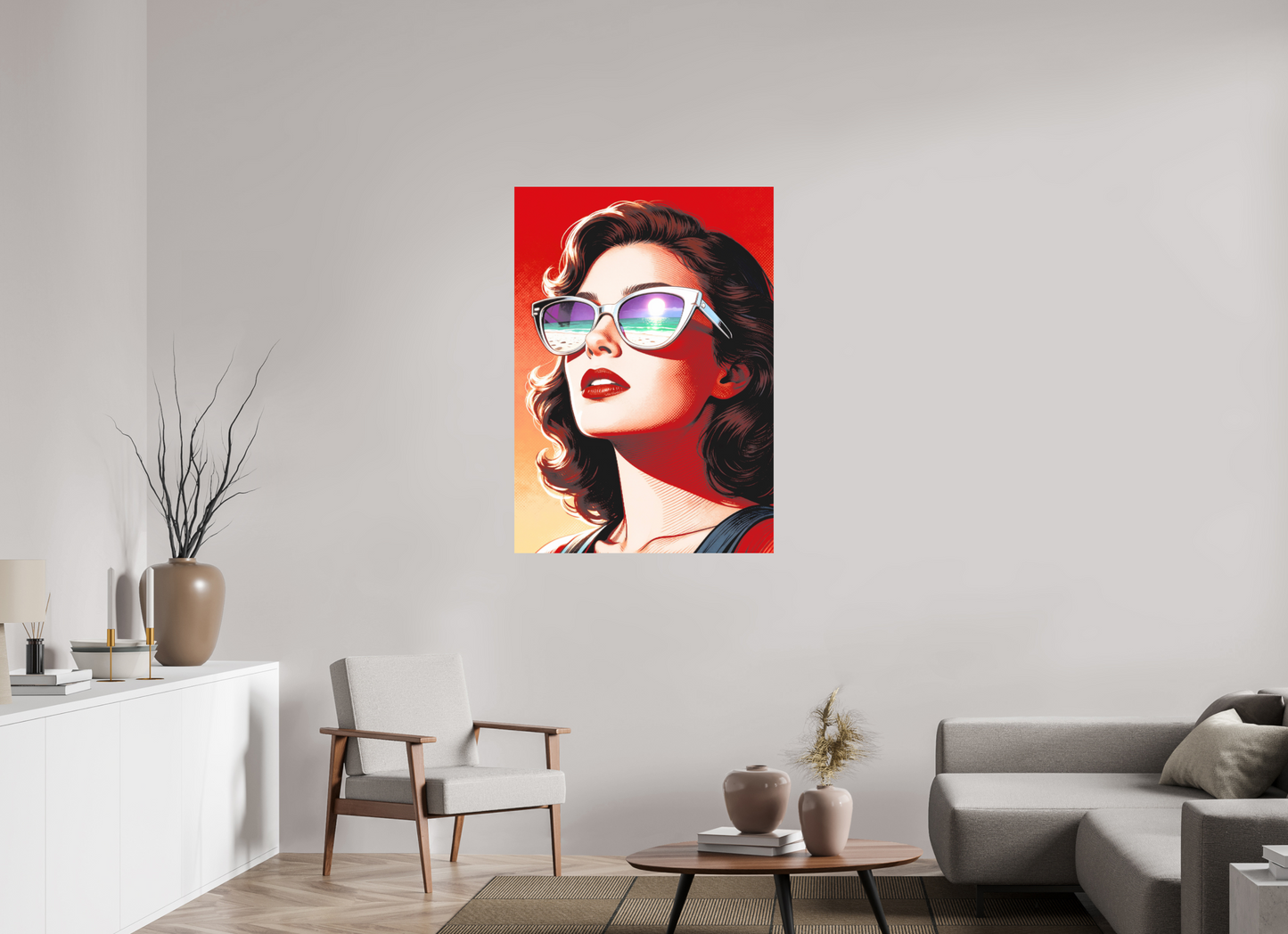 ISO A0 (84,1 x 118,9 cm), Photo Print On Fuji Crystal DP II Women's Pop Art Sunglasses