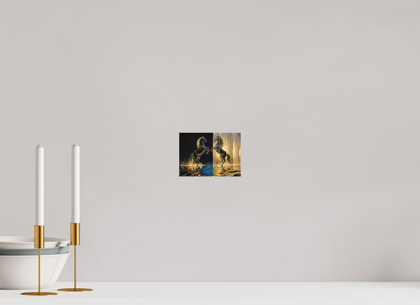 ISO A6 (14,8 x 10,5 cm), Aluminium Dibond Golden Horses