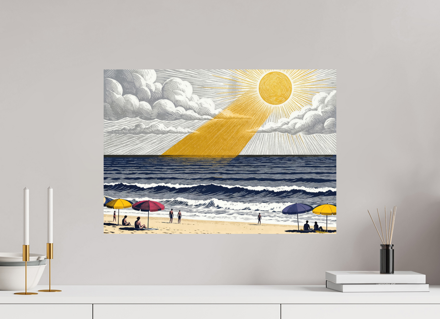 ISO A2 (59,4 x 42 cm), Aluminium Dibond ✓ COPIE_Sunlit Waves