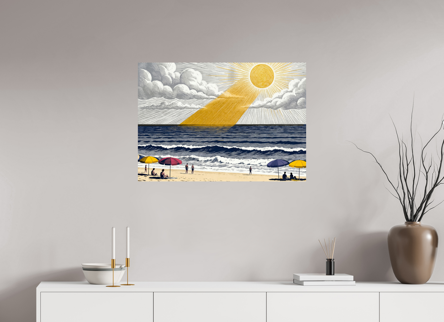 ISO A1 (84,1 x 59,4 cm), Photo Print On Fuji Crystal DP II ✓ COPIE_Sunlit Waves