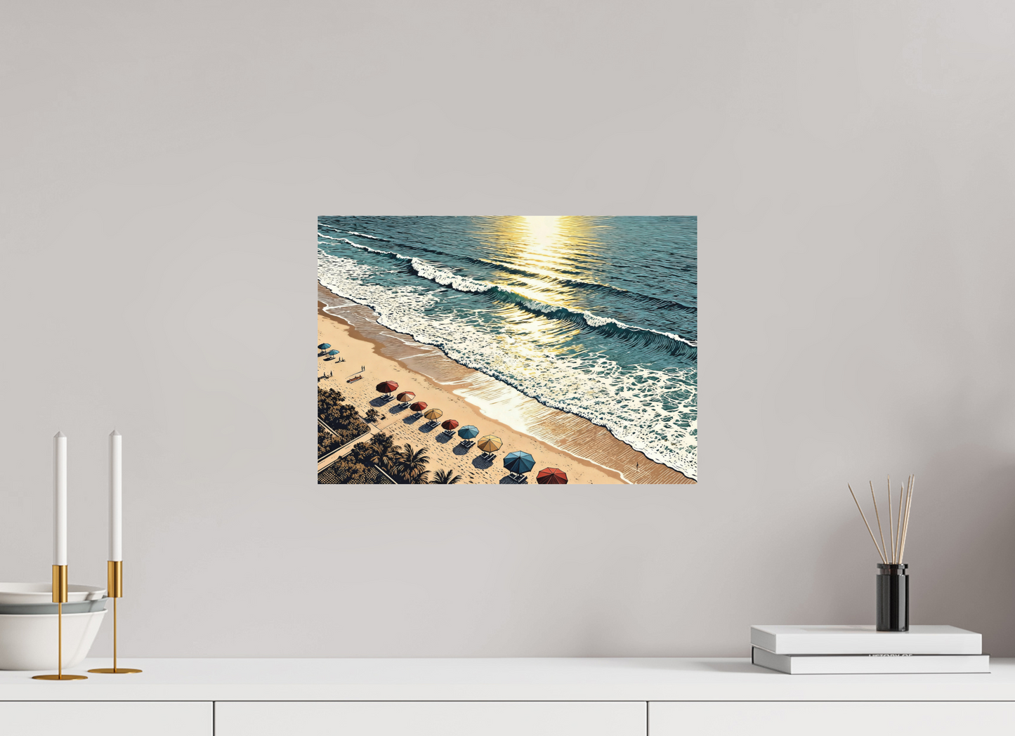 ISO A3 (42 x 29,7 cm), Alu Dibond Sunny Vintage Beach ✓