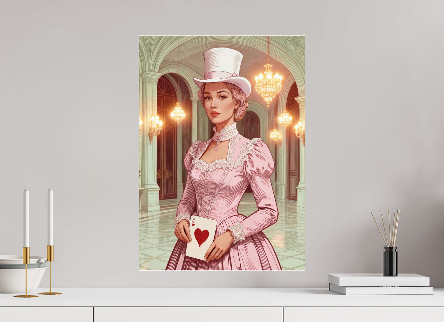 ISO A2 (42 x 59,4 cm), Photo Print Under Acrylic Glass Steampunk Pink Lady ✓