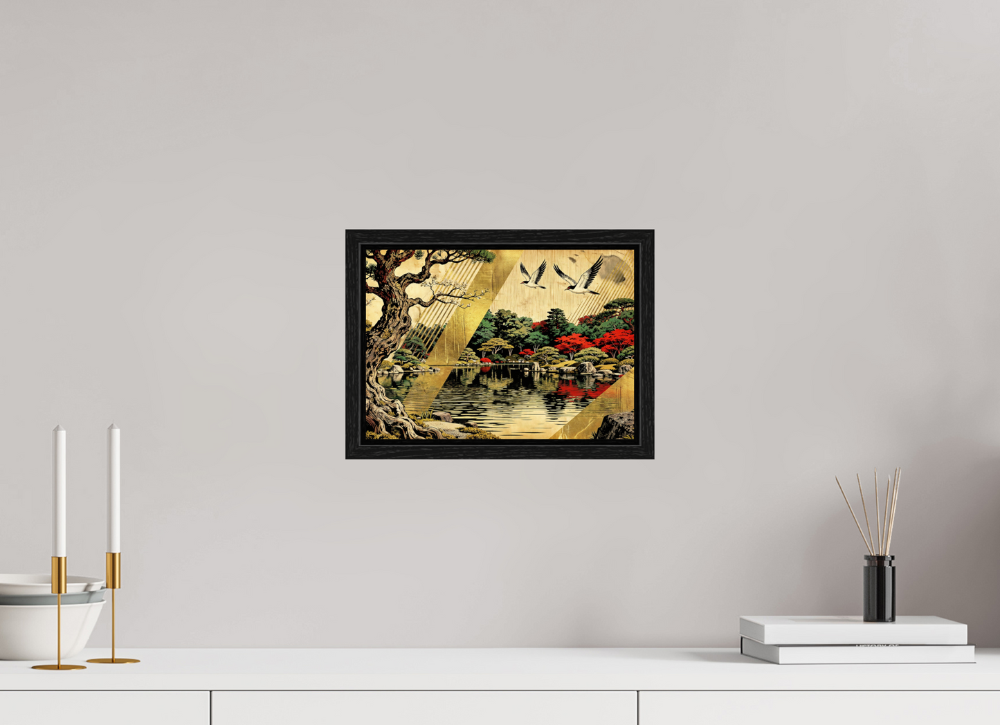 ISO A4 (29,7 x 21 cm), Floater Frame Oriental Zen Park in Autumn ✓