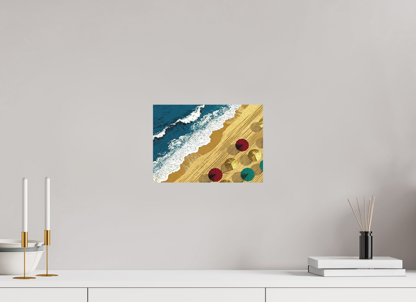 ISO A4 (29,7 x 21 cm), Alu Dibond Plage Océan Vintage ✓