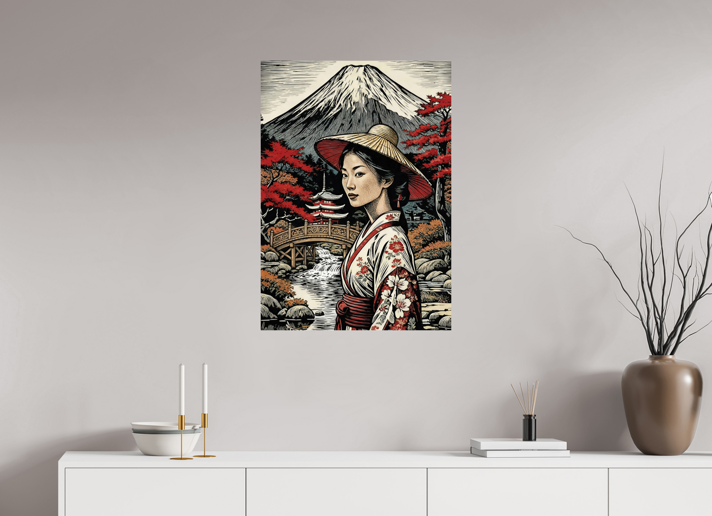 ISO A1 (59,4 x 84,1 cm), Photo Print On Fuji Crystal DP II Geisha kimono, Autumn Parc ✓
