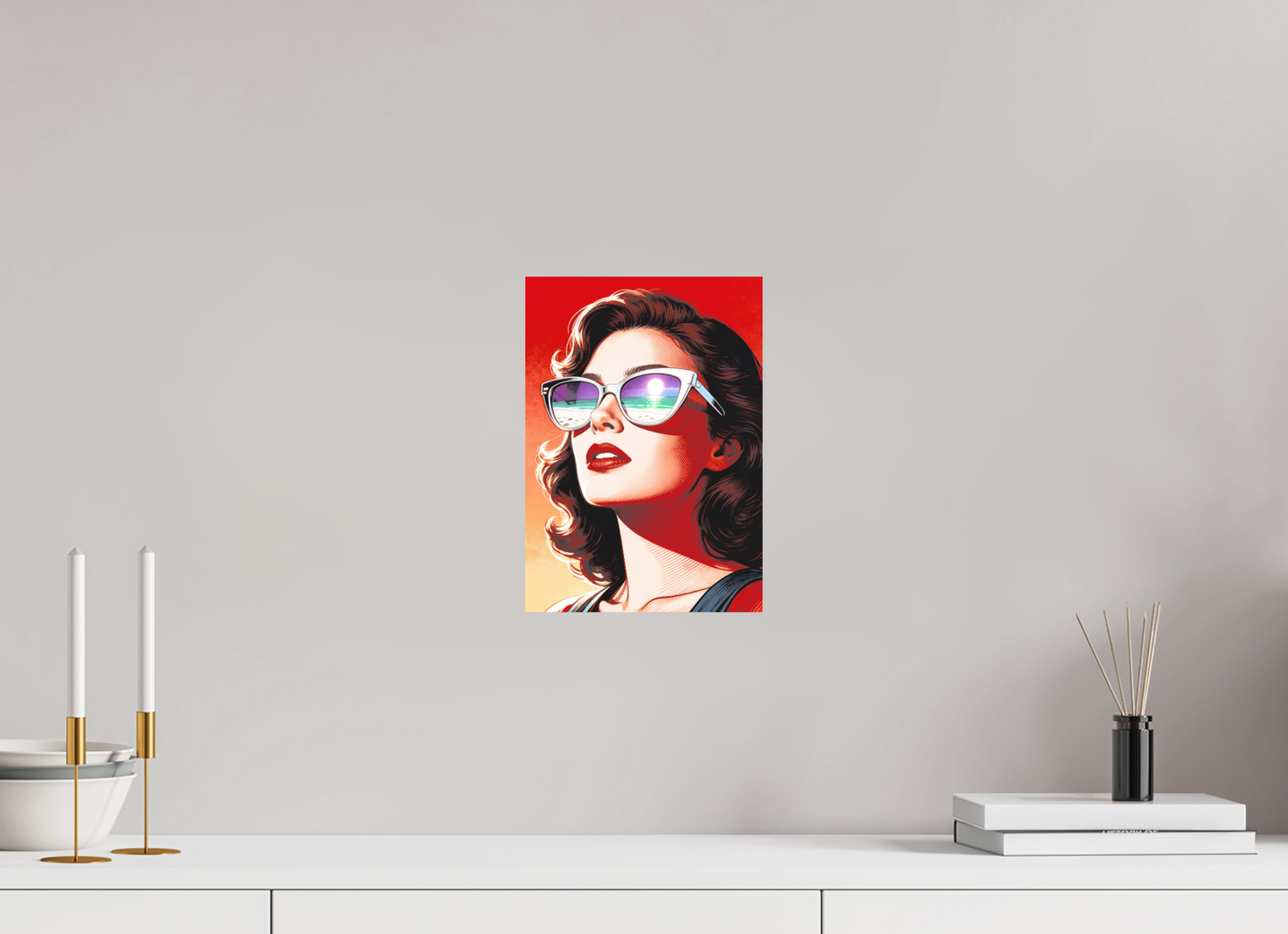 ISO A4 (21 x 29,7 cm), Photo Print On Fuji Crystal DP II Women's Pop Art Sunglasses