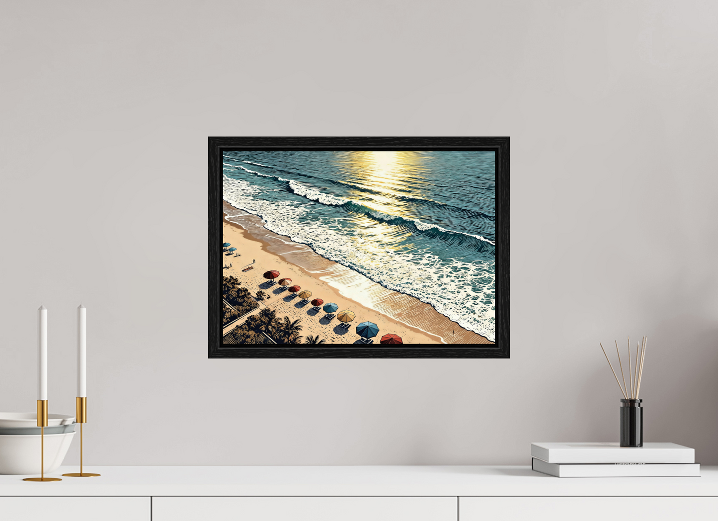 ISO A3 (42 x 29,7 cm), Floater Frame Sunny Vintage Beach ✓
