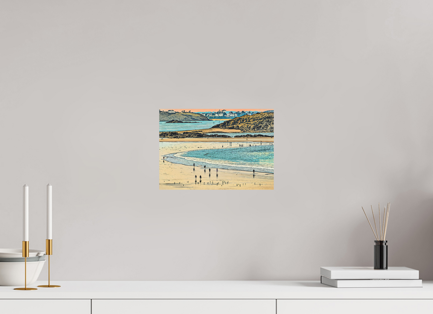 ISO A4 (29,7 x 21 cm), Alu Dibond Beach at Dusk Shoreline Walkers