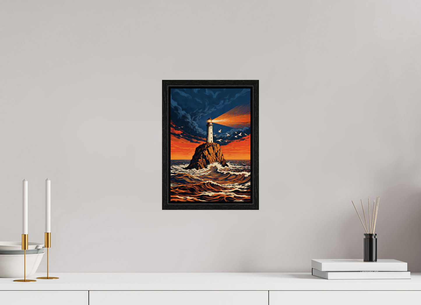 ISO A4 (21 x 29,7 cm), Floater Frame Lighthouse Sunset