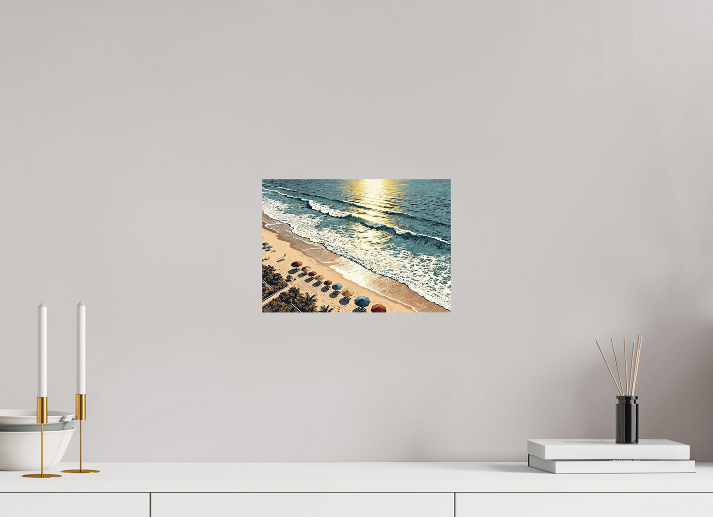 ISO A4 (29,7 x 21 cm), Alu Dibond Sunny Vintage Beach ✓
