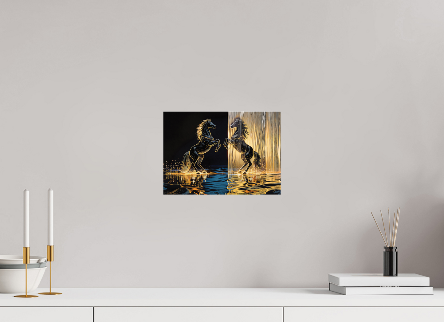 ISO A4 (29,7 x 21 cm), Photo Print Under Acrylic Glass Golden Horses