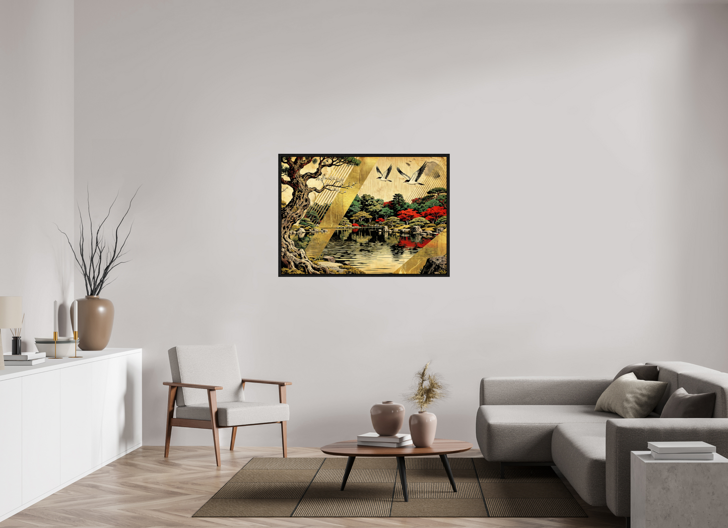 ISO A0 (118,9 x 84,1 cm), Floater Frame Oriental Zen Park in Autumn ✓