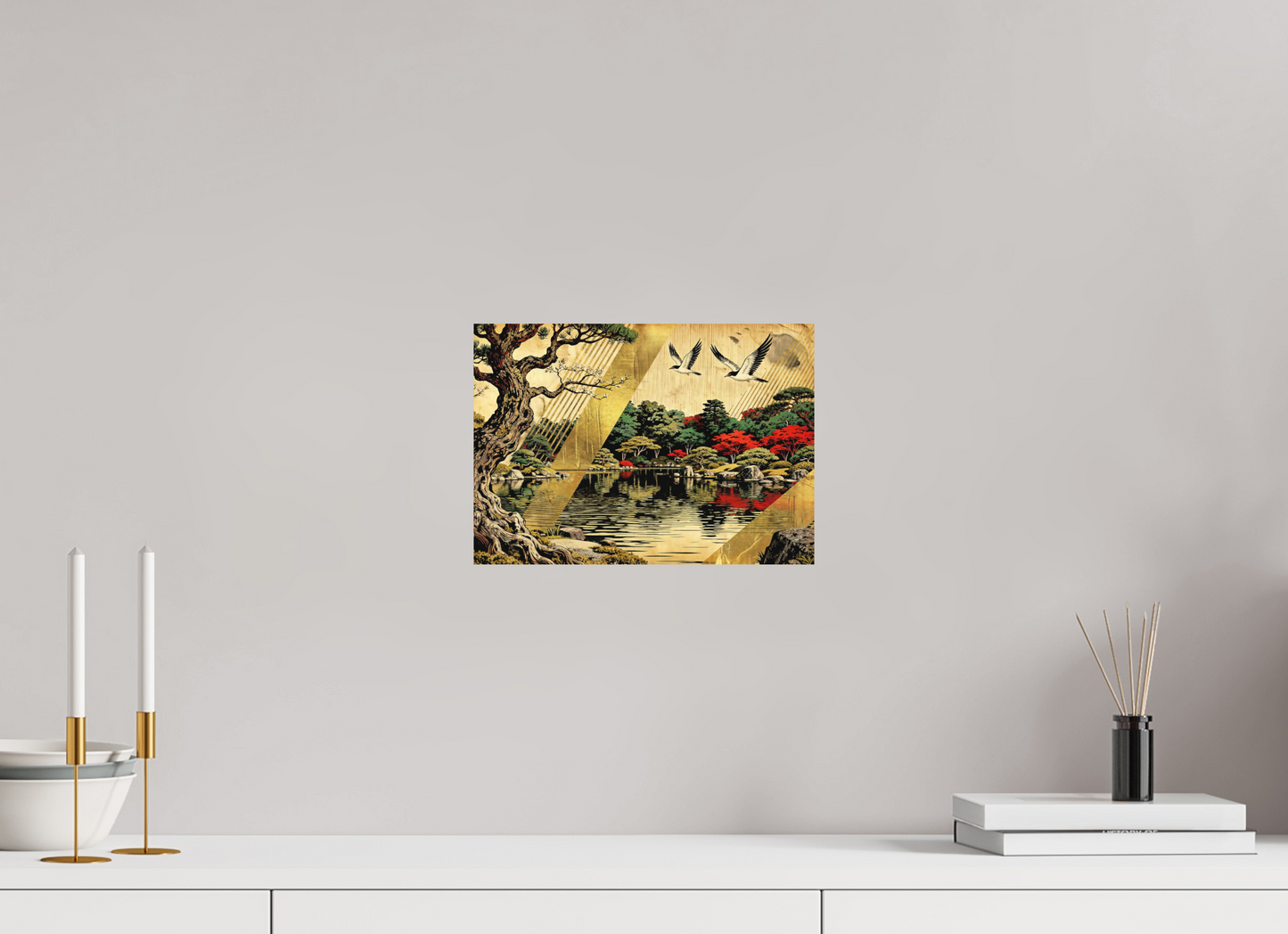 ISO A4 (29,7 x 21 cm), Alu Dibond Oriental Zen Park in Autumn ✓