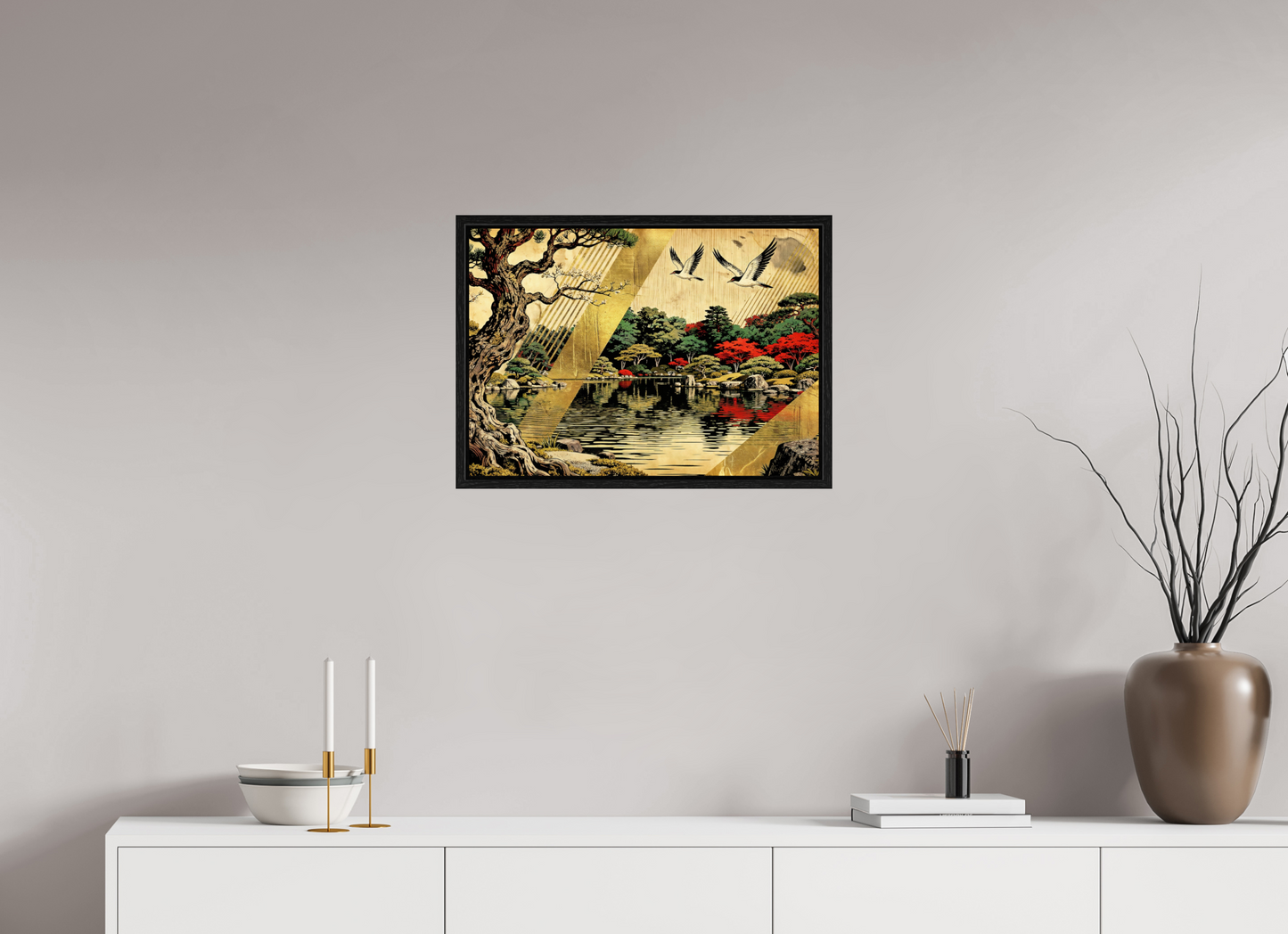 ISO A2 (59,4 x 42 cm), Floater Frame Oriental Zen Park in Autumn ✓