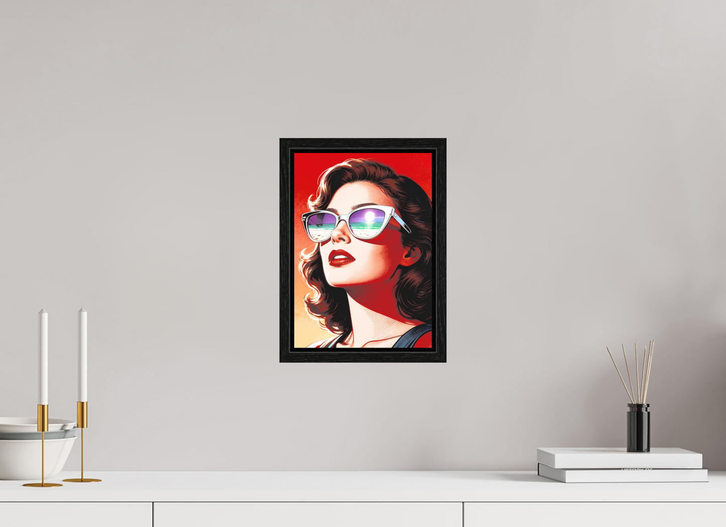 ISO A4 (21 x 29,7 cm), Floater Frame Women's Pop Art Sunglasses