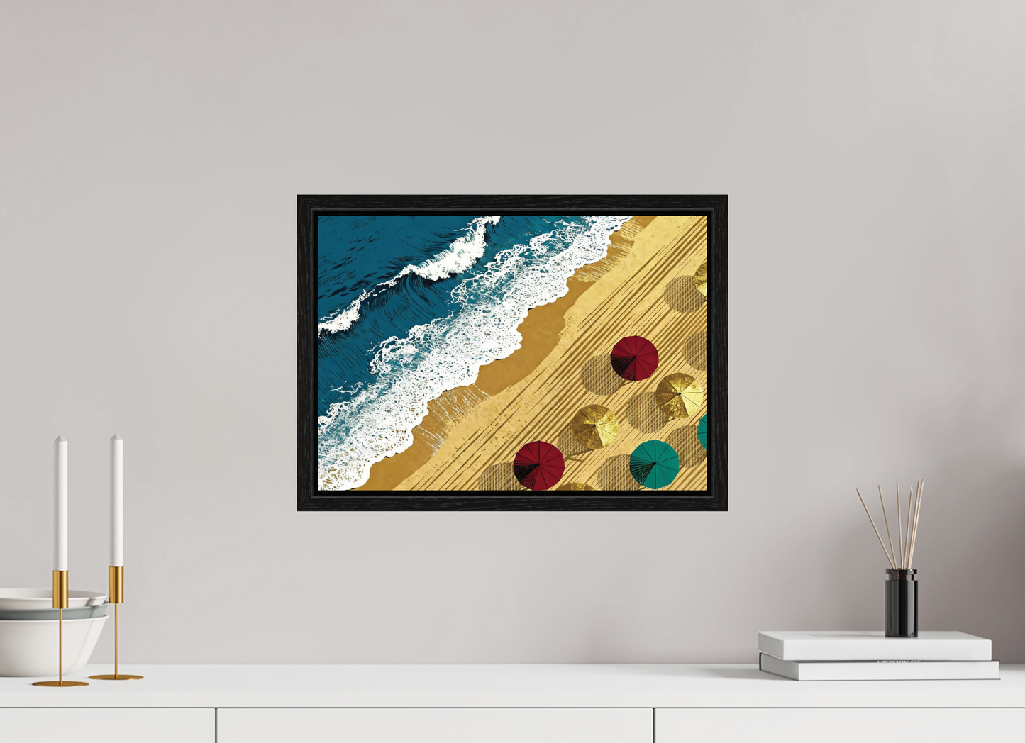 ISO A3 (42 x 29,7 cm), Floater Frame Plage Océan Vintage ✓