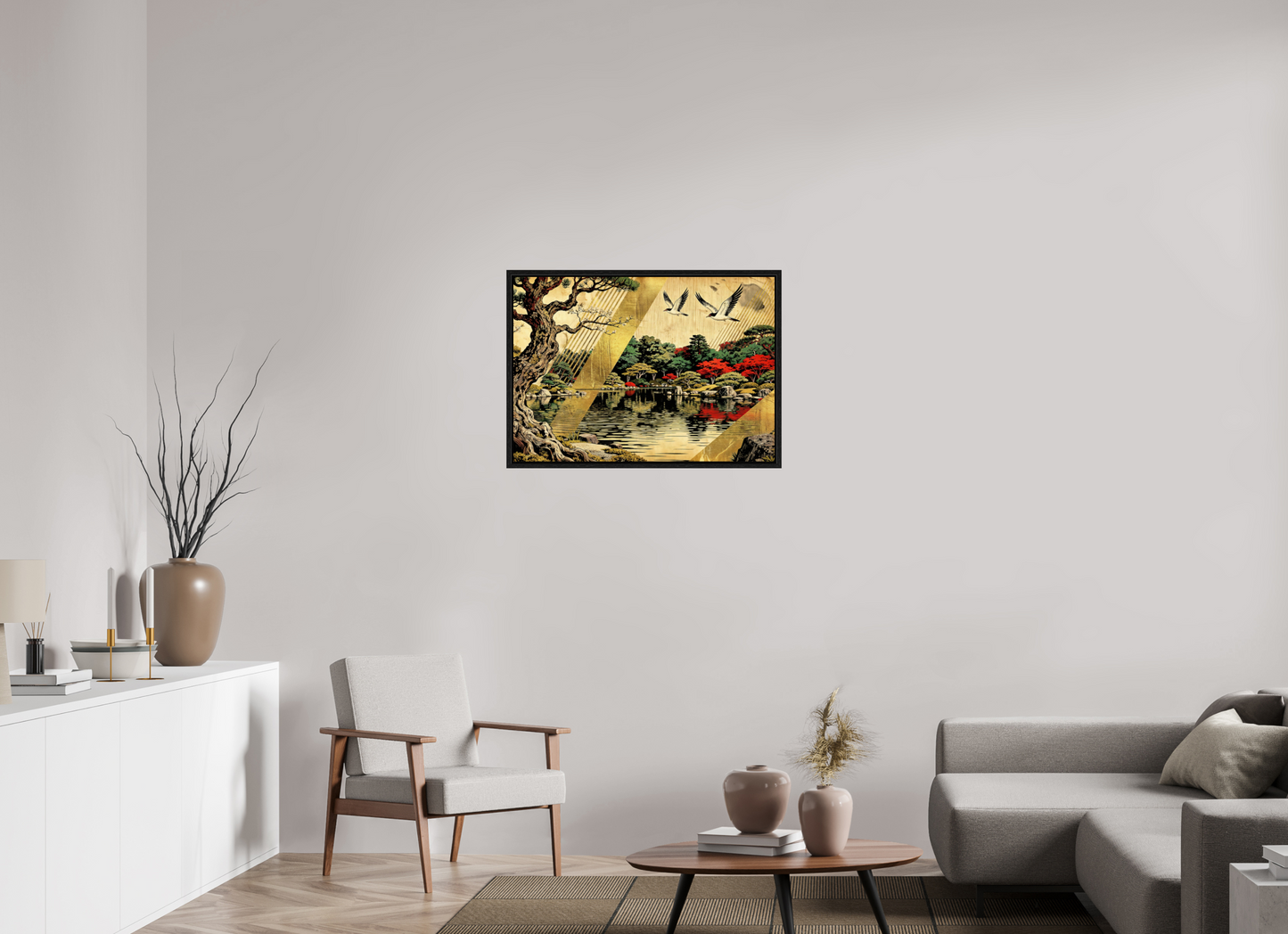 ISO A1 (84,1 x 59,4 cm), Floater Frame Oriental Zen Park in Autumn ✓