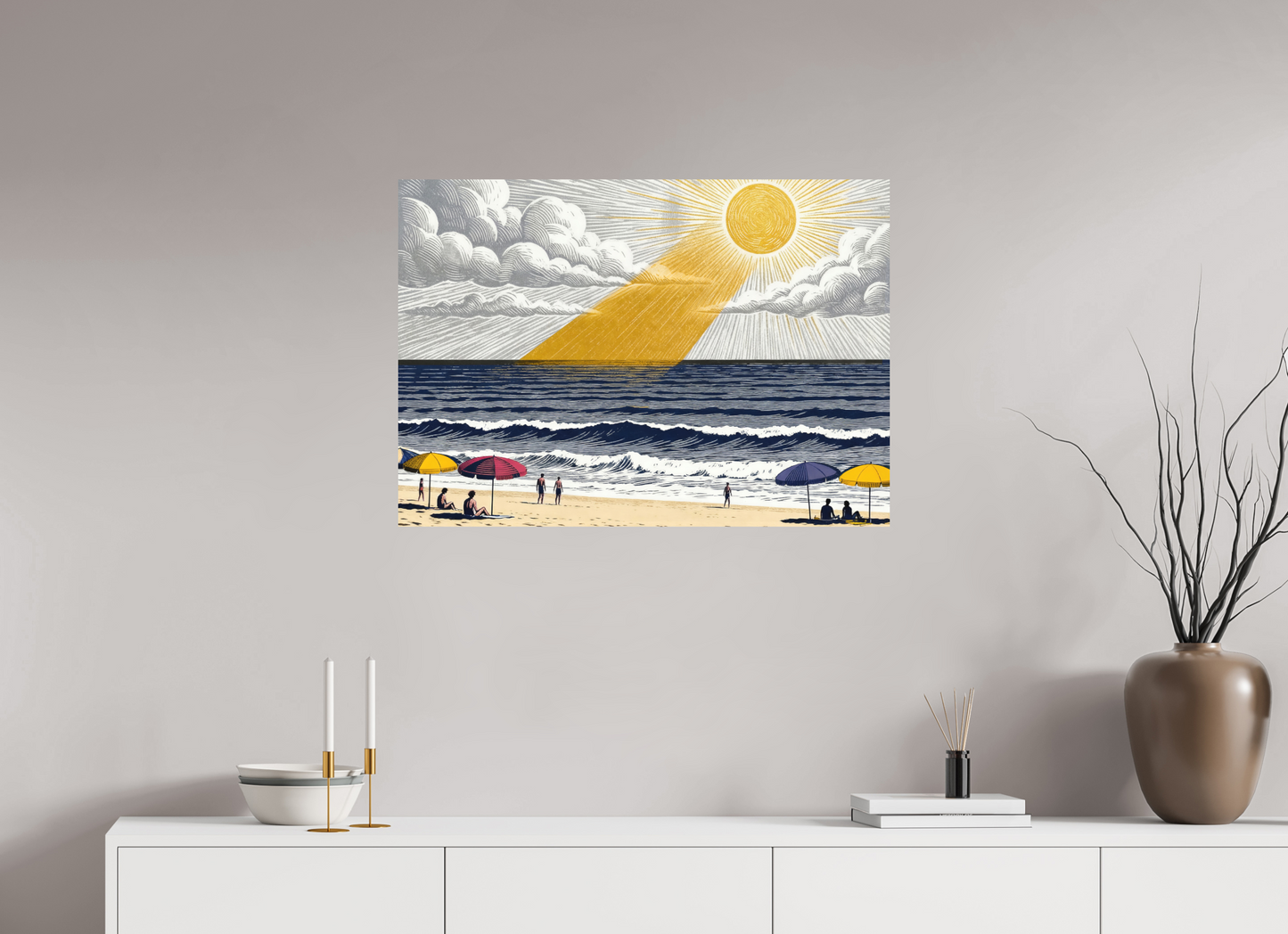 ISO A1 (84,1 x 59,4 cm), Aluminium Dibond ✓ COPIE_Sunlit Waves