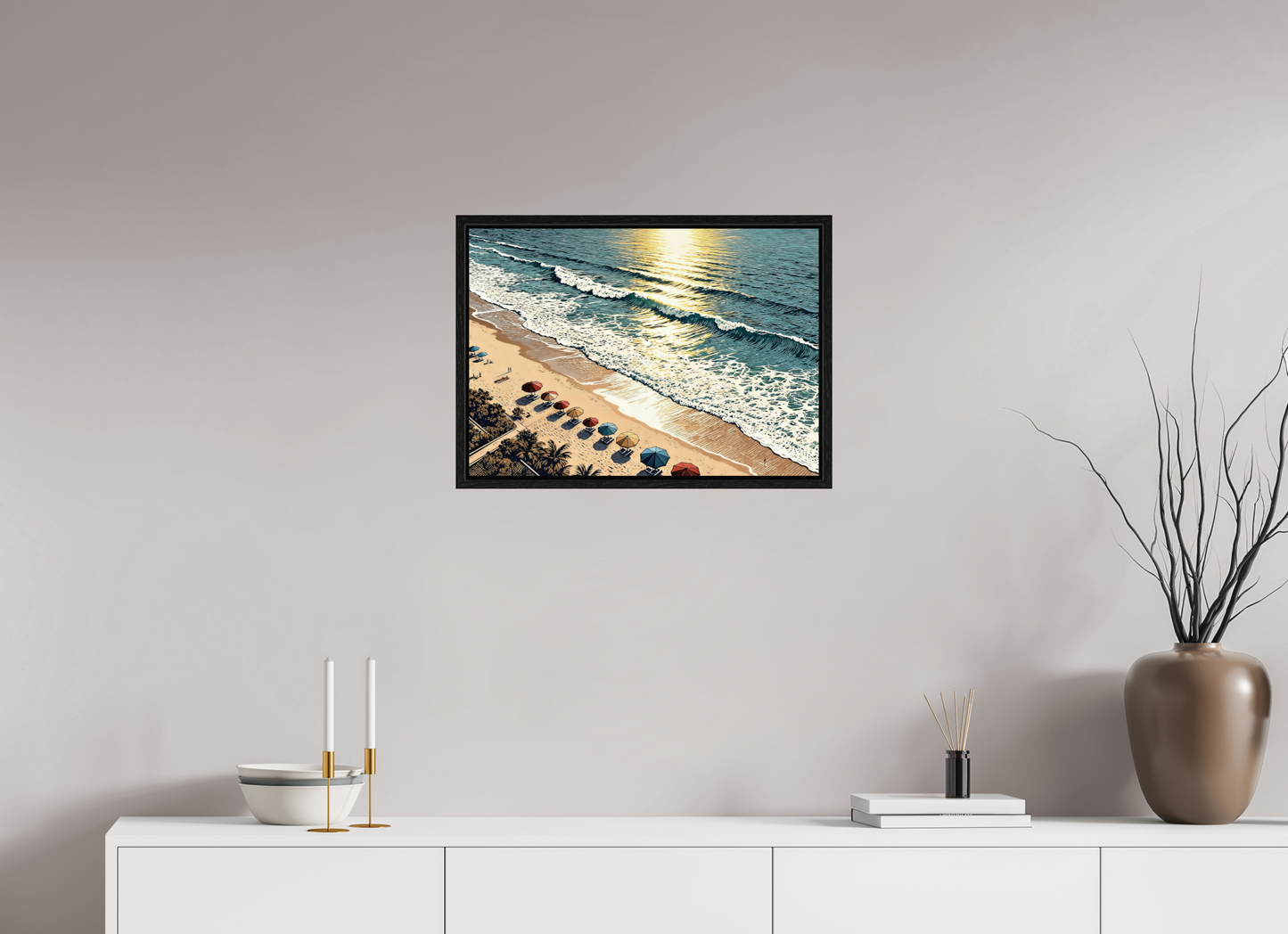 ISO A2 (59,4 x 42 cm), Floater Frame Sunny Vintage Beach ✓