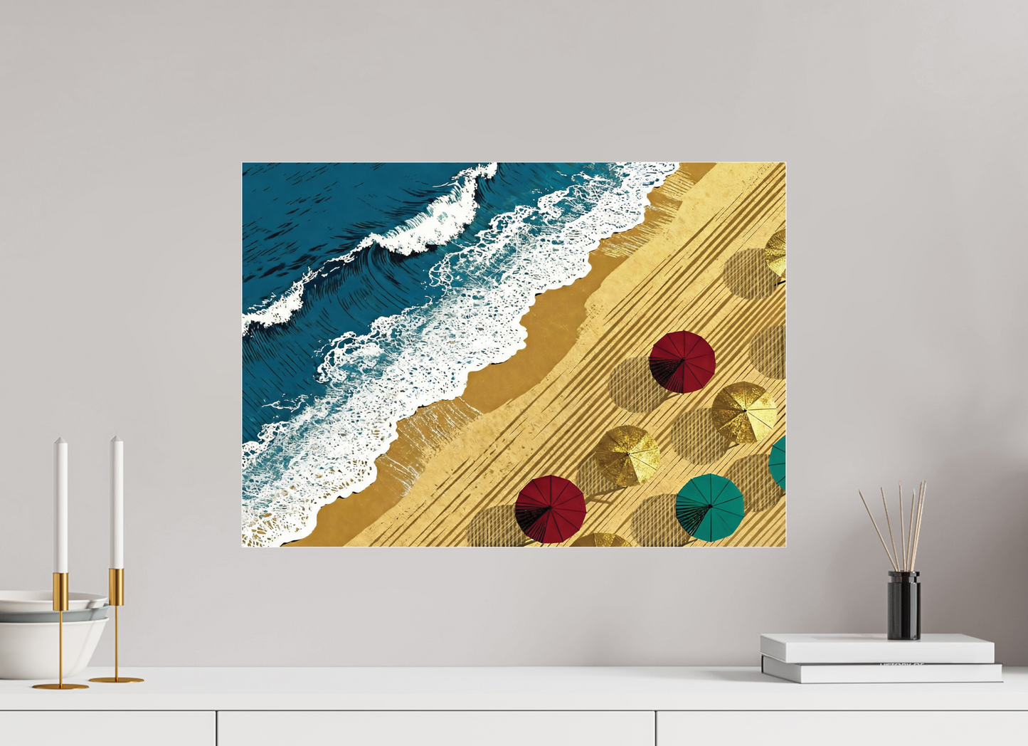 ISO A2 (59,4 x 42 cm), Photo Print Under Acrylic Glass Plage Océan Vintage ✓