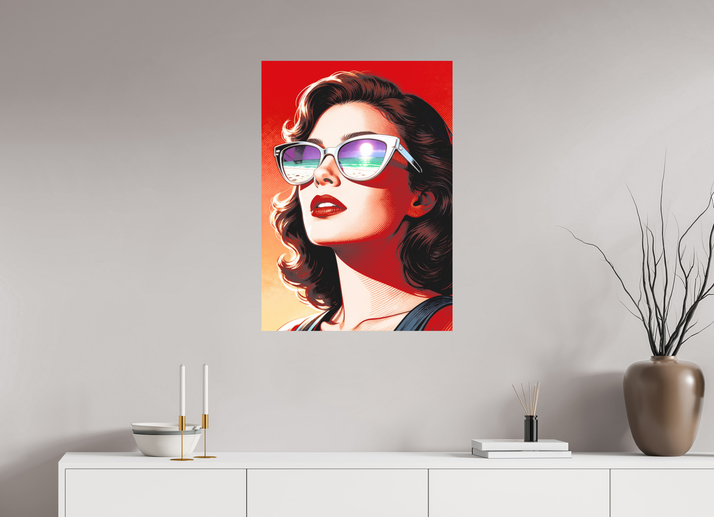 ISO A1 (59,4 x 84,1 cm), Photo Print On Fuji Crystal DP II Women's Pop Art Sunglasses