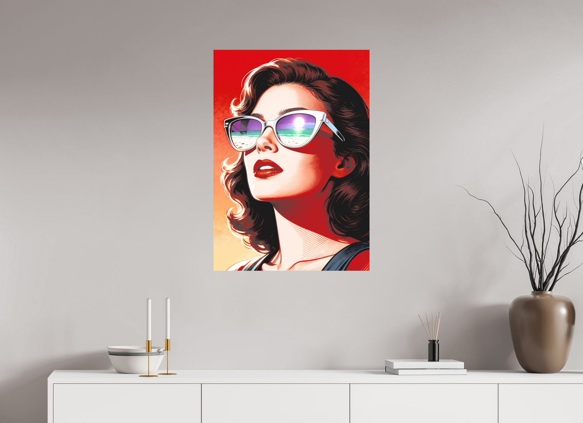 ISO A1 (59,4 x 84,1 cm), Photo Print On Fuji Crystal DP II Women's Pop Art Sunglasses