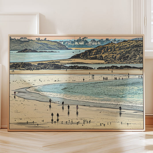 Beach at Dusk, Shoreline Walkers